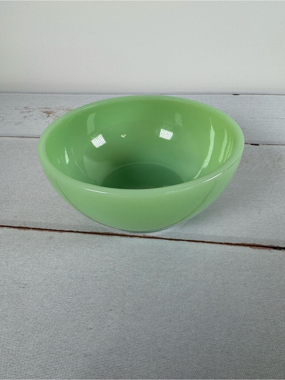 Vintage Fire-King Jadeite 5" Chili Bowls - Set of 2 Green Milk Glass